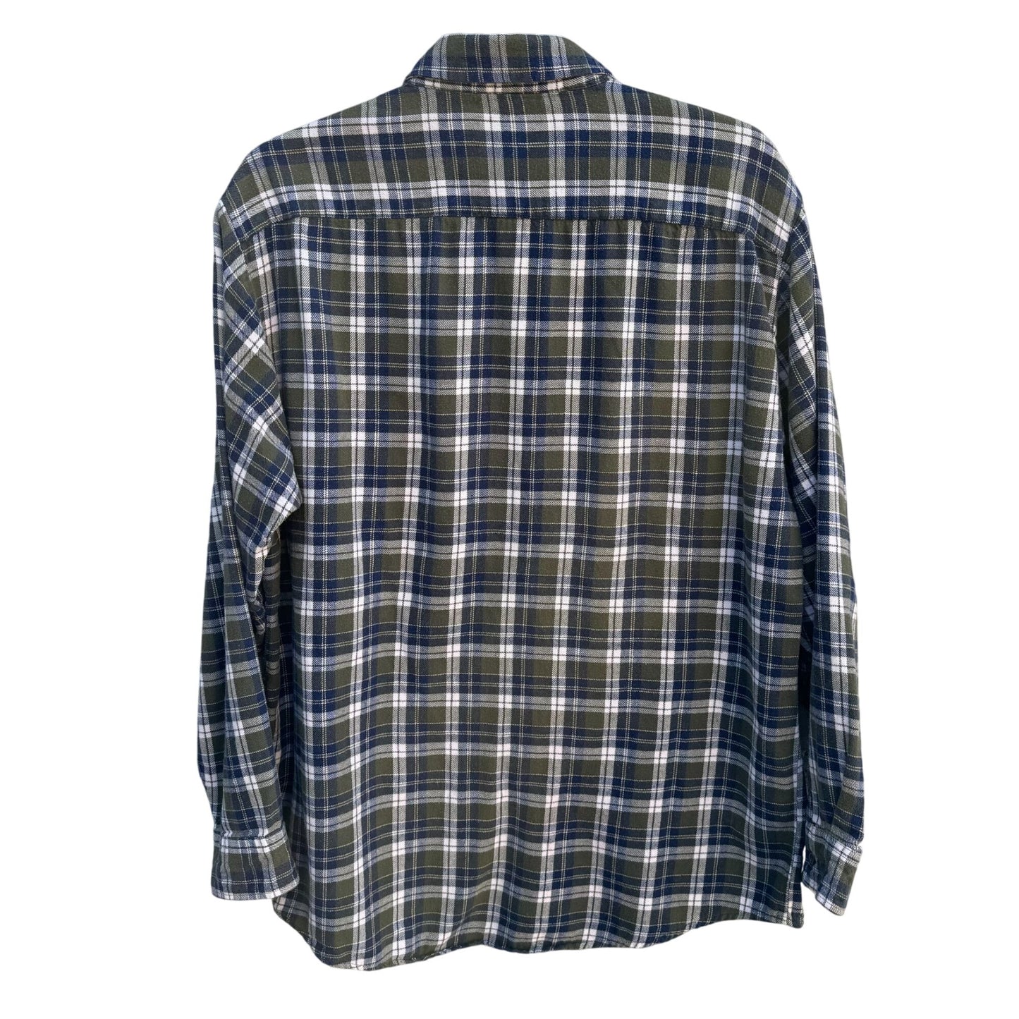 John Ashford Mens Plaid Blue Green Long Sleeve Button-Down Grunge Skater Shirt M