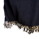 Switch Carolyn Strauss Collection Black 3/4 Sleeve Jersey Animal Print Fringe Hem Top S 2 image