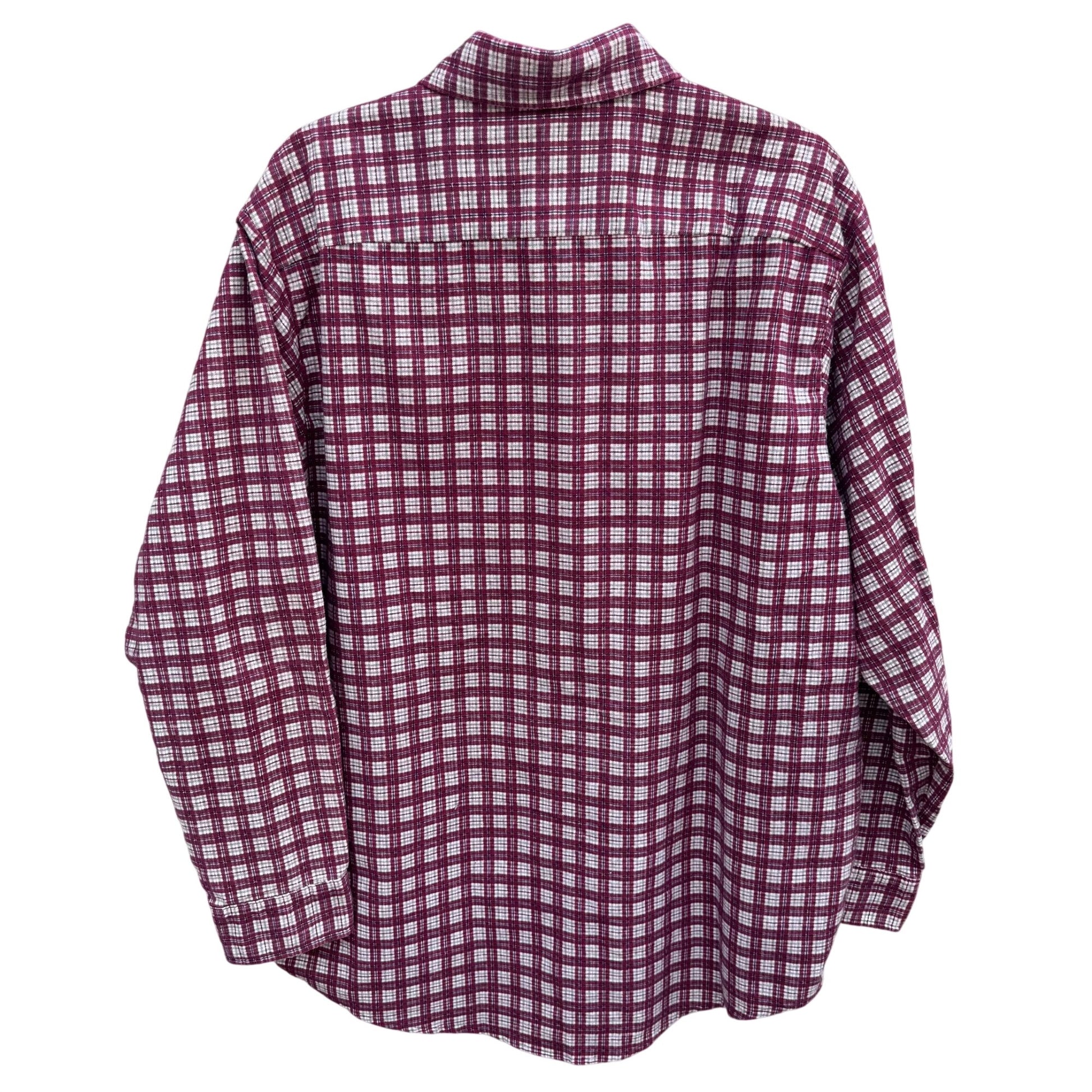 David Taylor Vintage Mens Red Plaid Button-Up Flannel Shirt L Workwear Outdoor