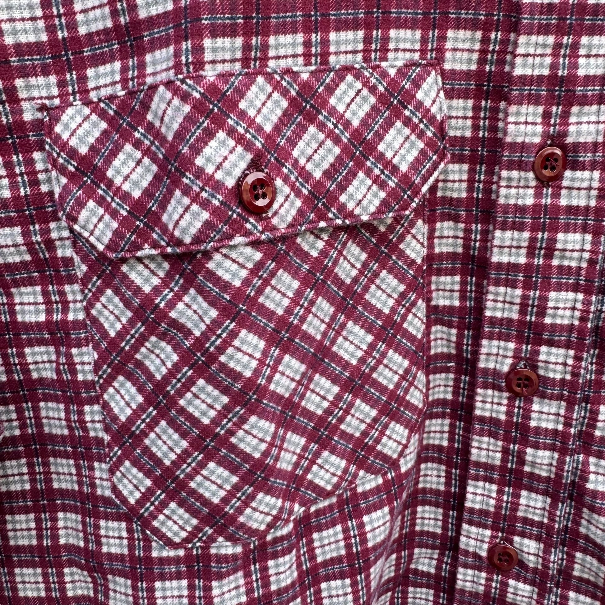 David Taylor Vintage Mens Red Plaid Button-Up Flannel Shirt L Workwear Outdoor