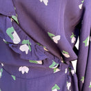 Switch HM Navy Blue Floral Tulip Feminine Boho Ruffle Wrap Dress Long Sleeve Size 8 NEW 3 image