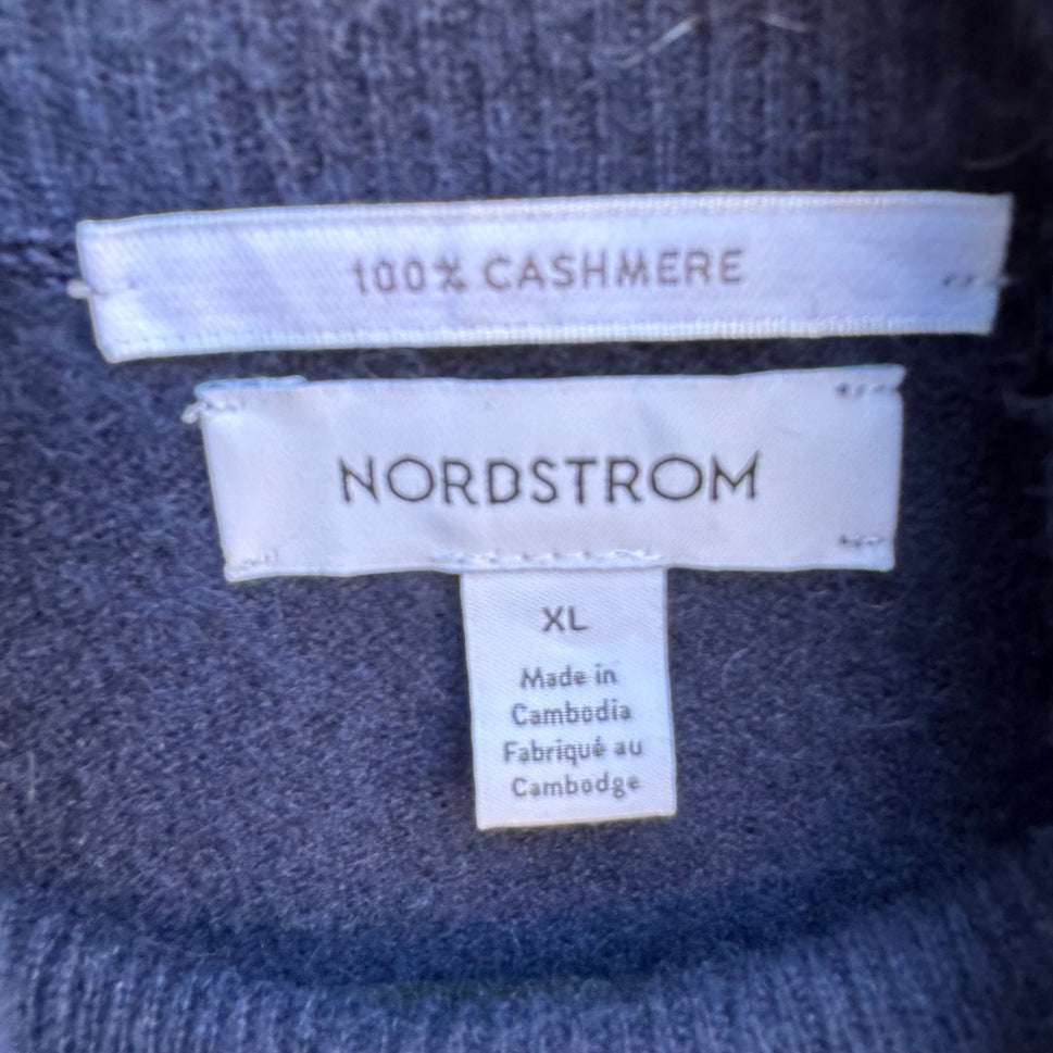 Nordstrom 100% Cashmere Quiet Luxury Minimalist Old Money Turtleneck Sweater XL