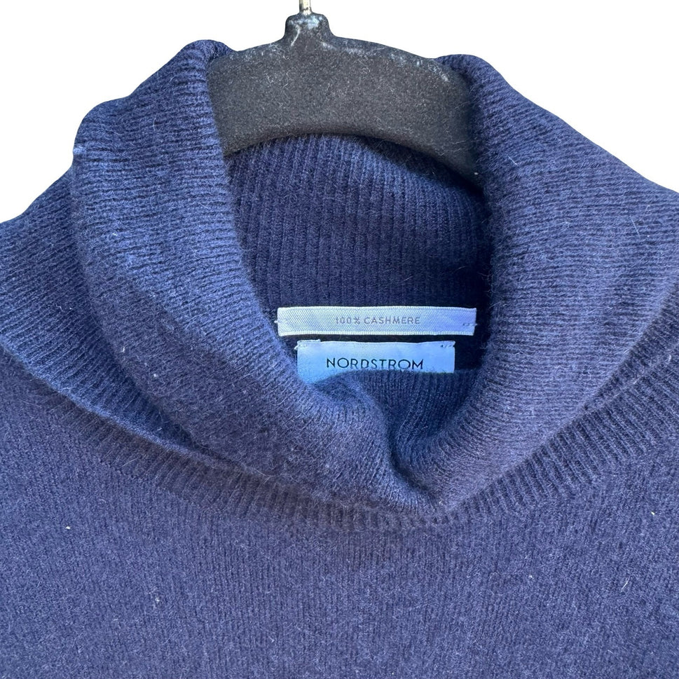 Nordstrom 100% Cashmere Quiet Luxury Minimalist Old Money Turtleneck Sweater XL