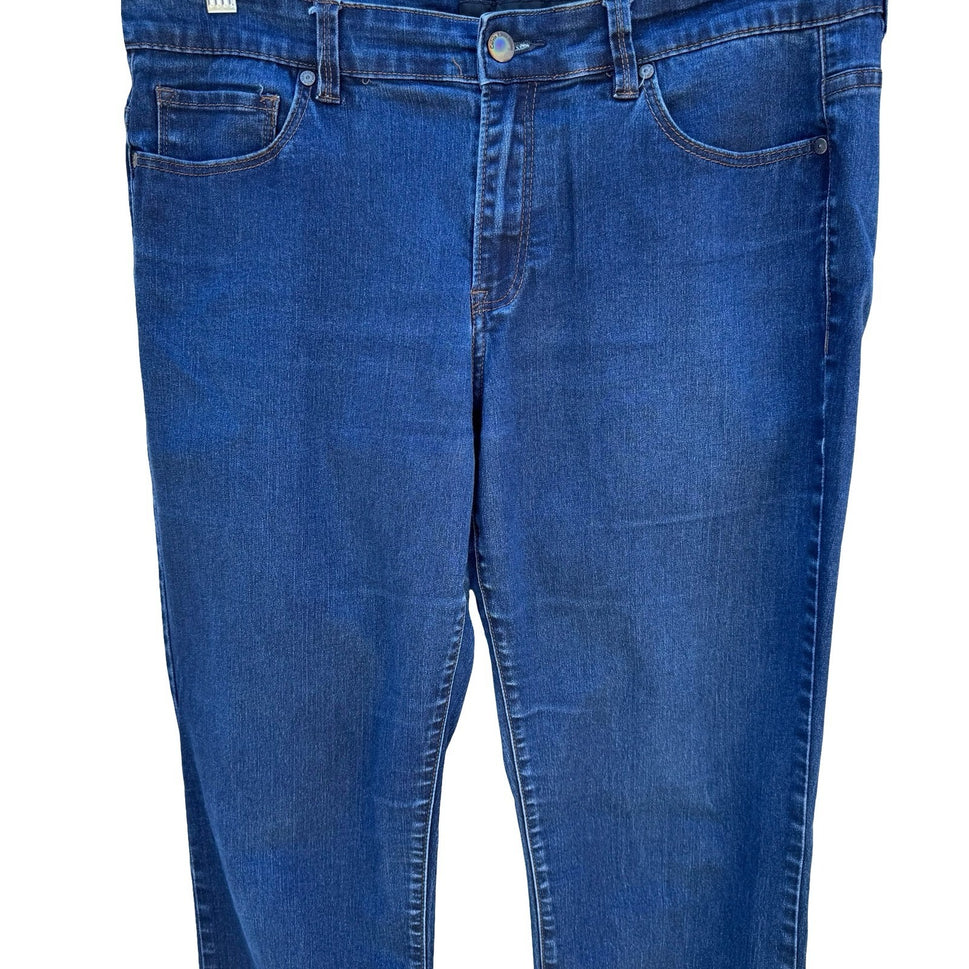 Calvin Klein Jeans Womens 14x32 Dark Wash Straight Leg Stretch Denim Blue Pants