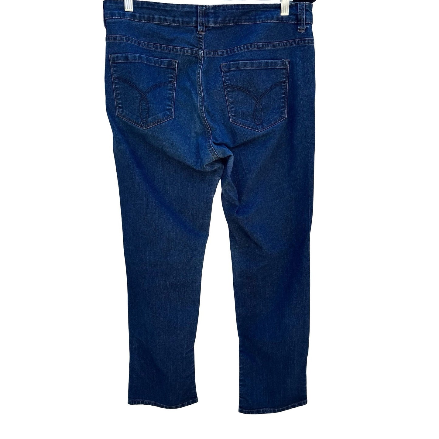 Calvin Klein Jeans Womens 14x32 Dark Wash Straight Leg Stretch Denim Blue Pants