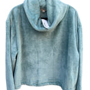 Switch Wallflower Womens XL Aqua Plush Fleece Pullover Cowl Neck Cozy Lounge Crop Top 3 image