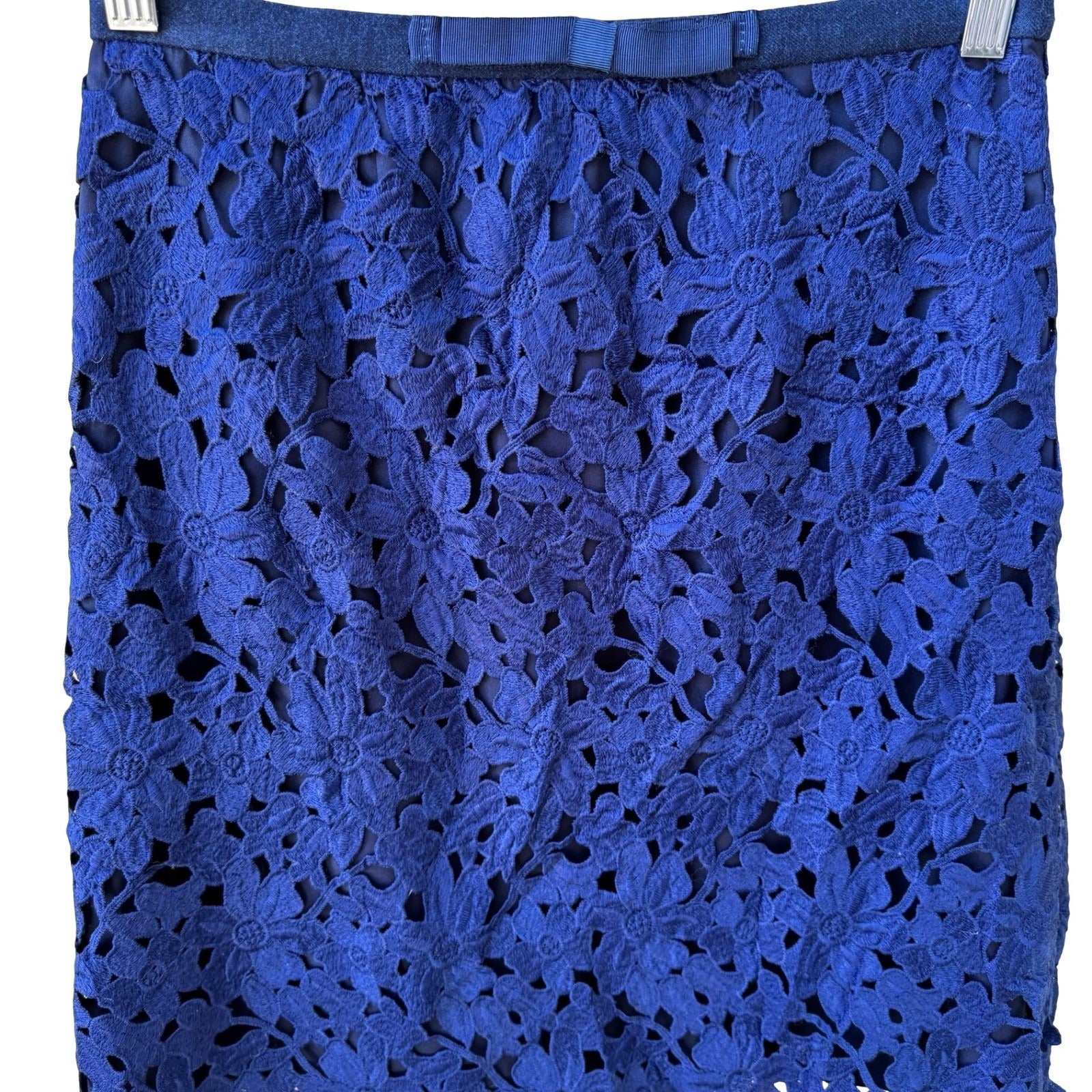 Darling London Coquette Feminine Floral Guipure Lace Bow Waist Mini Skirt S
