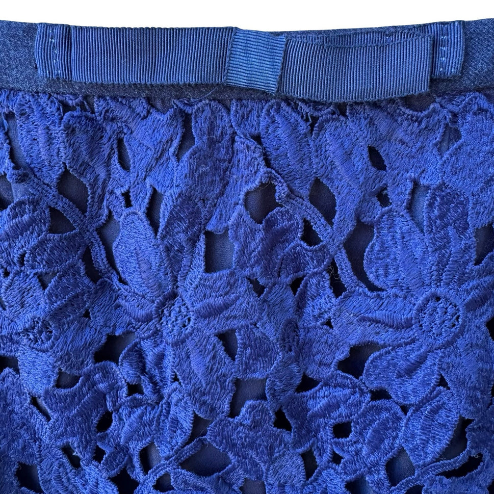 Darling London Coquette Feminine Floral Guipure Lace Bow Waist Mini Skirt S
