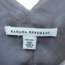 Switch Banana Republic Gray Floral Silk V-Neck Empire Waist Blouse 10P Romantic Luxury 2 image