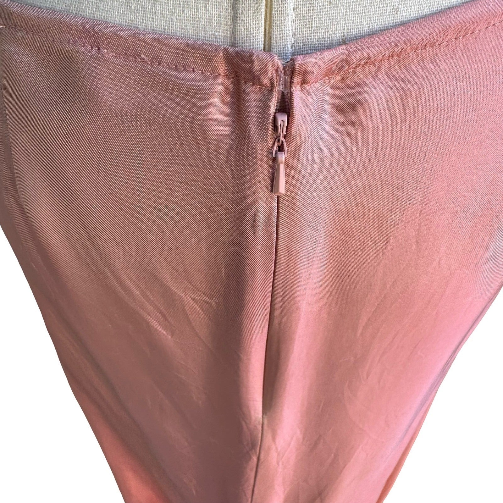 Newport News Vintage Y2K 90s Iridescent Pink Coquette Gathered Hem Maxi Skirt 8