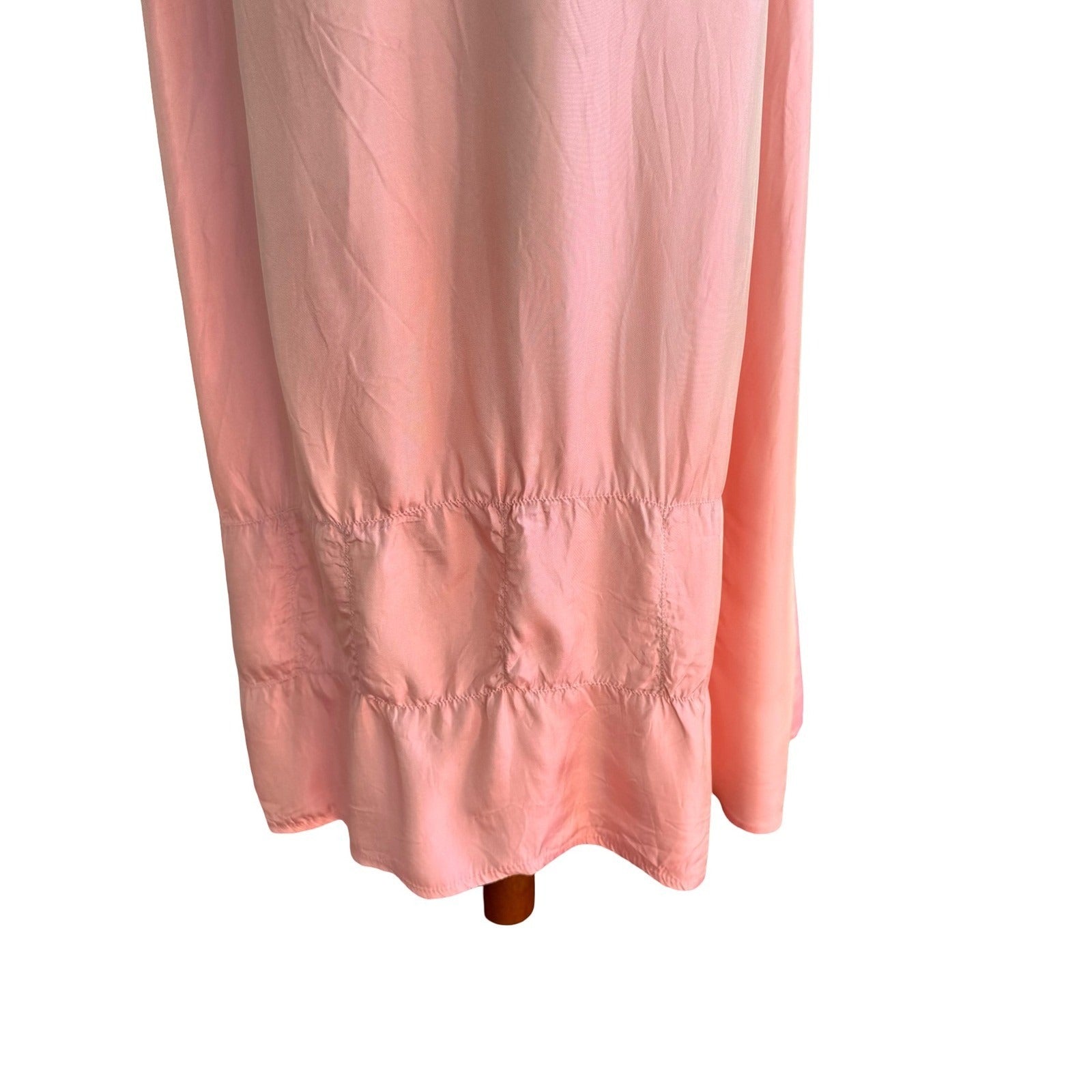 Newport News Vintage Y2K 90s Iridescent Pink Coquette Gathered Hem Maxi Skirt 8