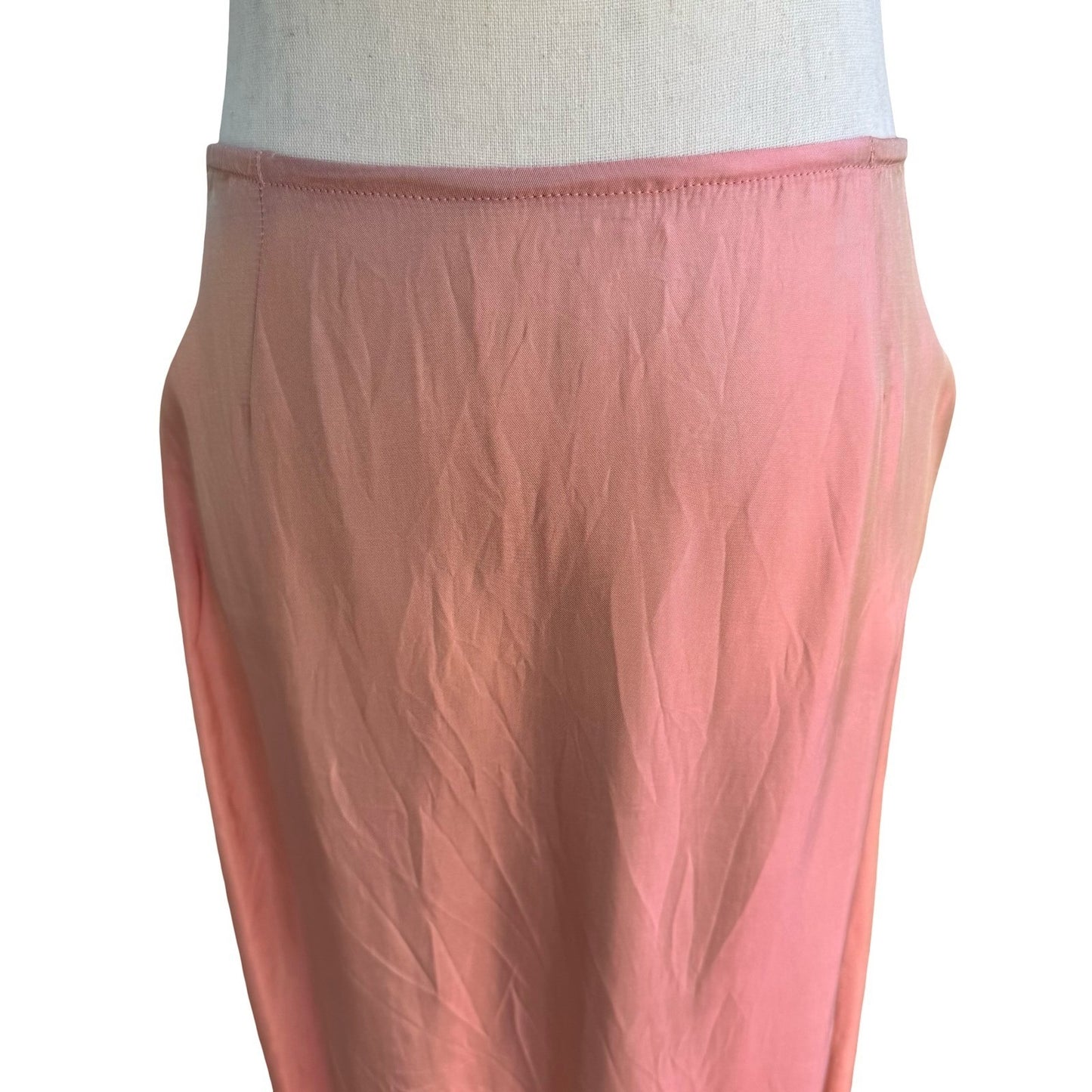 Newport News Vintage Y2K 90s Iridescent Pink Coquette Gathered Hem Maxi Skirt 8