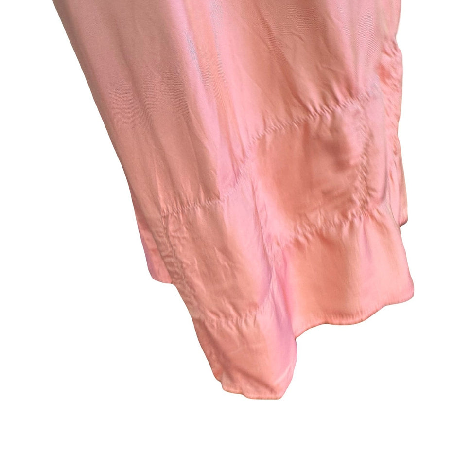 Newport News Vintage Y2K 90s Iridescent Pink Coquette Gathered Hem Maxi Skirt 8