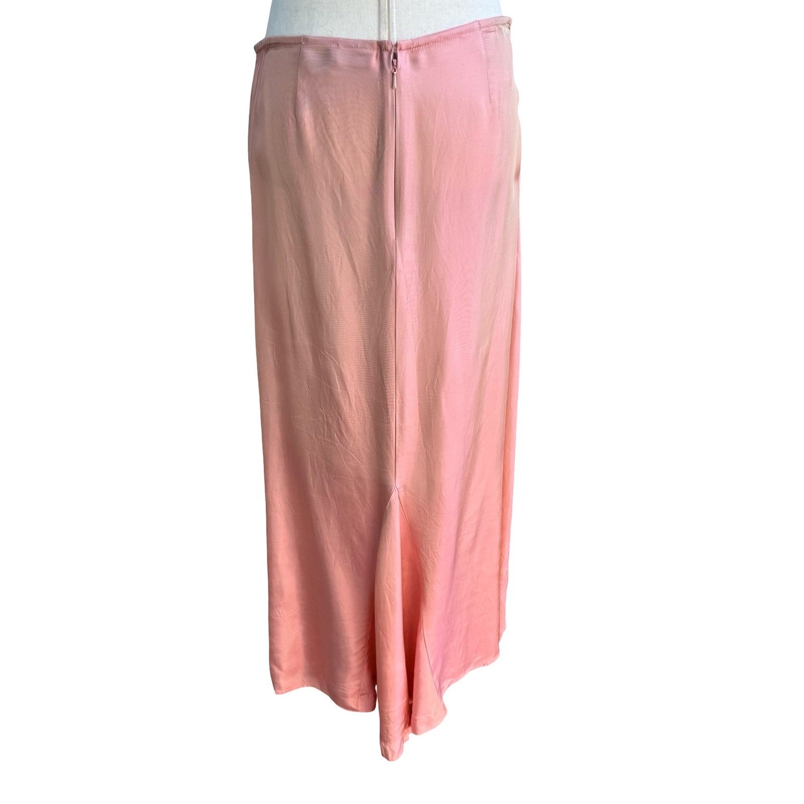 Newport News Vintage Y2K 90s Iridescent Pink Coquette Gathered Hem Maxi Skirt 8