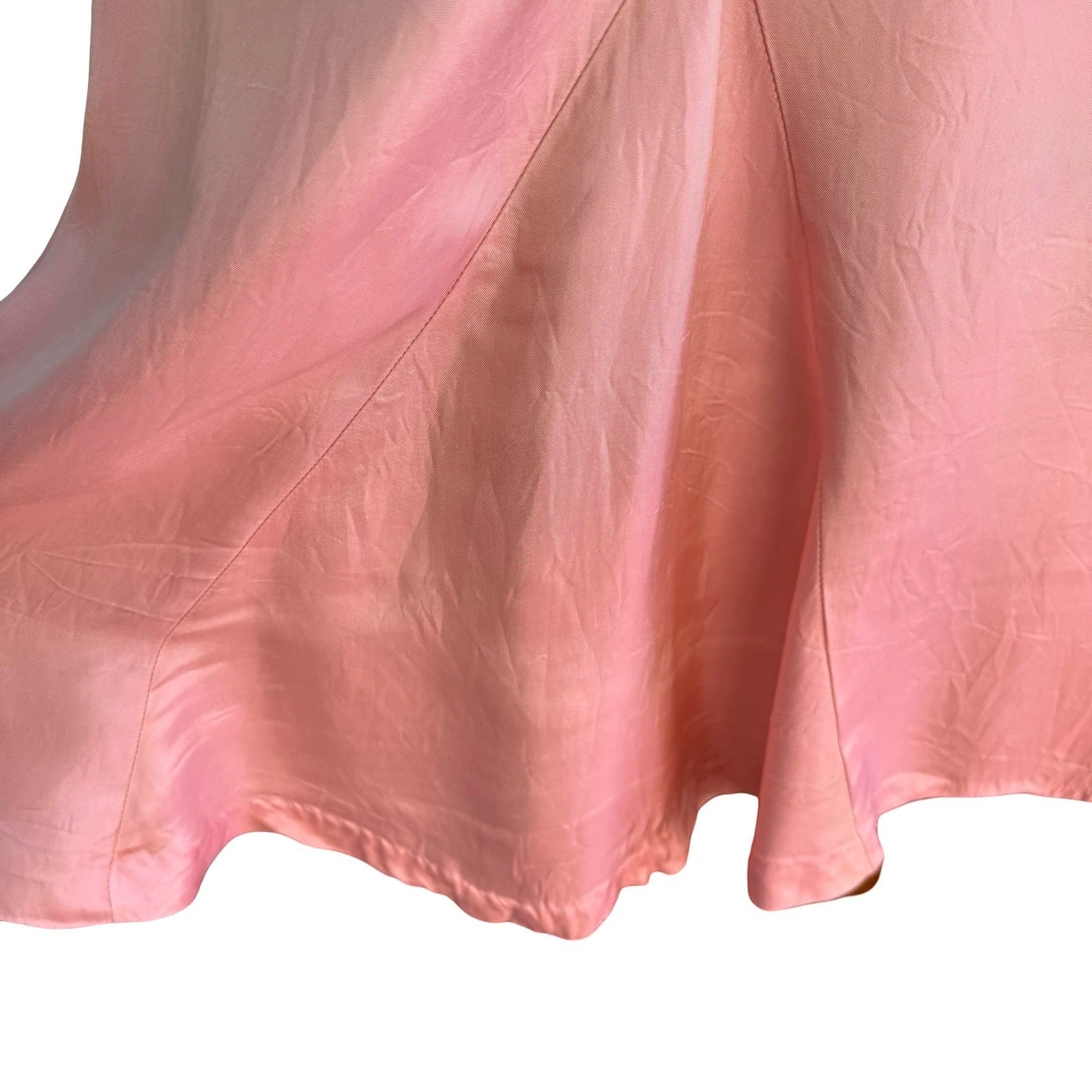 Newport News Vintage Y2K 90s Iridescent Pink Coquette Gathered Hem Maxi Skirt 8
