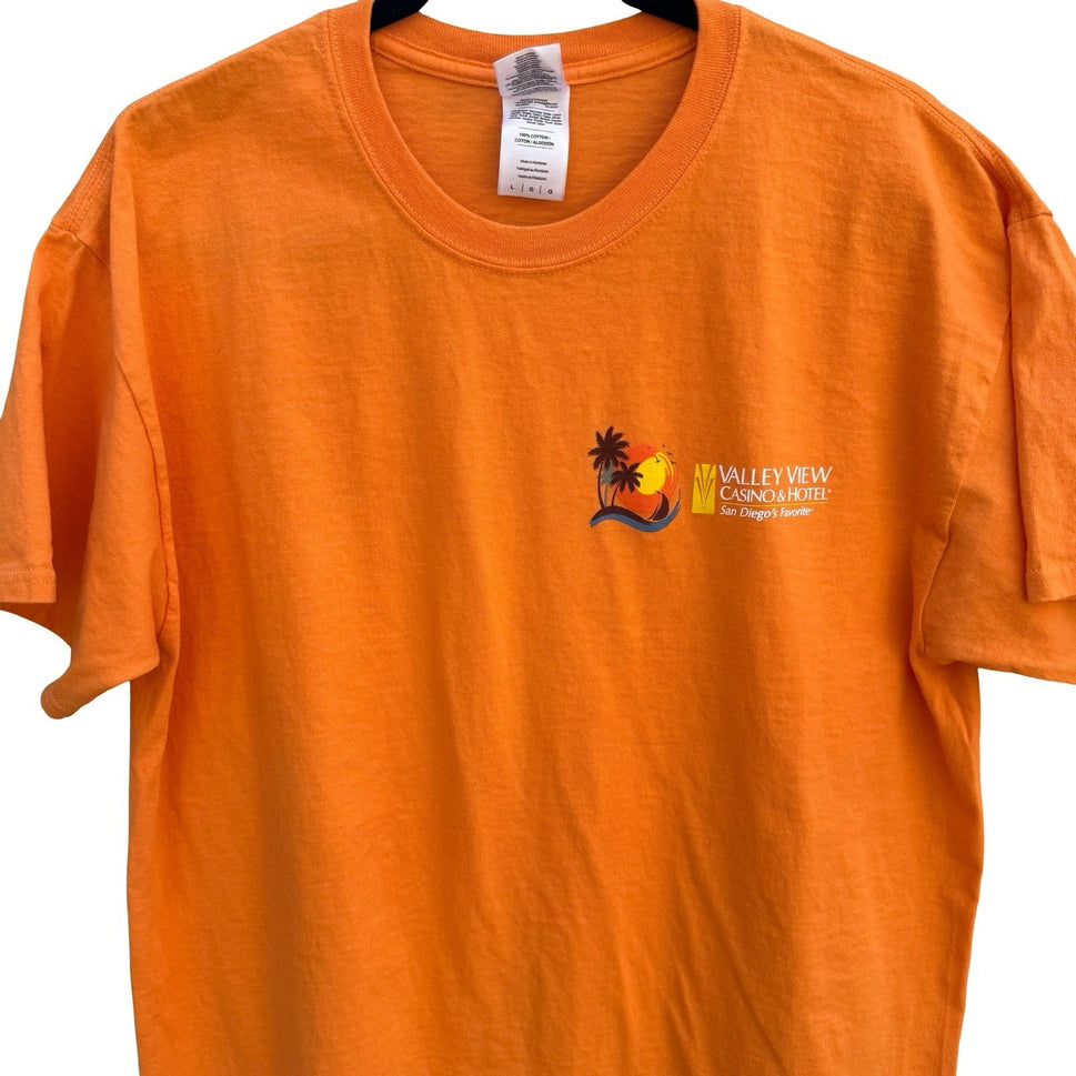 Gildan Ultra Cotton Orange Valley View Casino San Diego Graphic T-Shirt Mens L