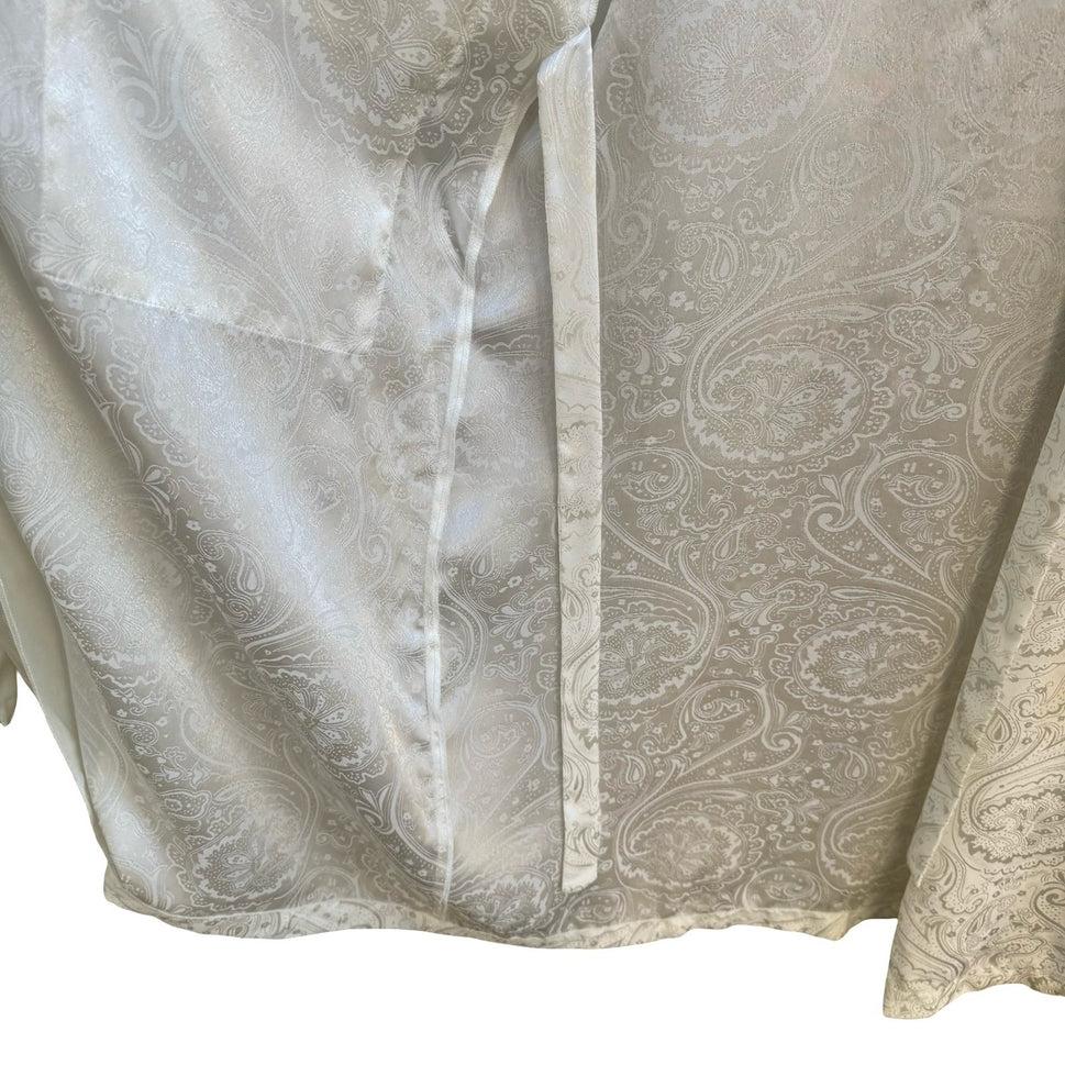 Victorias Secret Gold Label Vintage 90s Paisley Jacquard Loungewear Robe Ivory