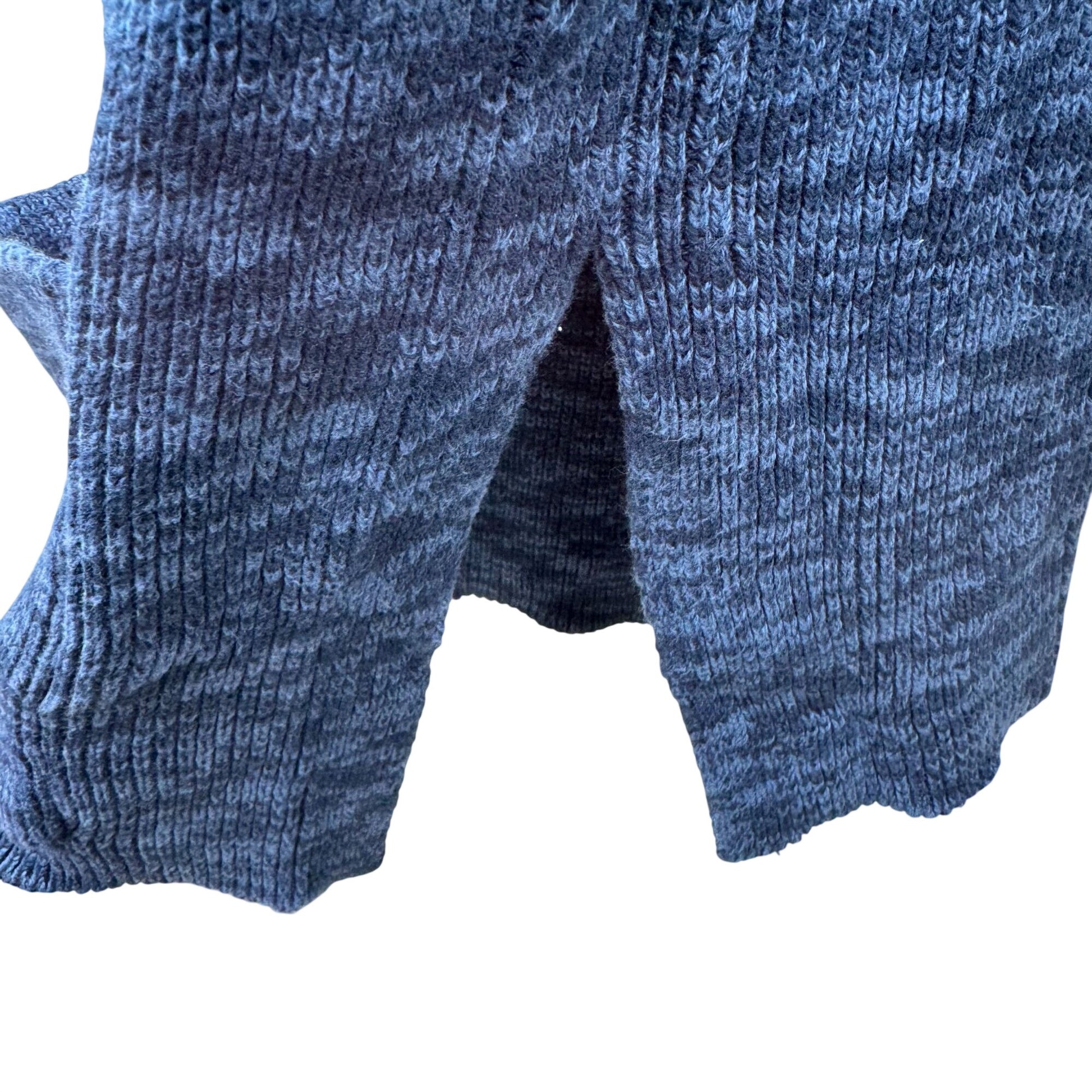 Max Studio Knitwear Womens Blue Button-Up Marled Knit V Neck Cardigan Sweater XL