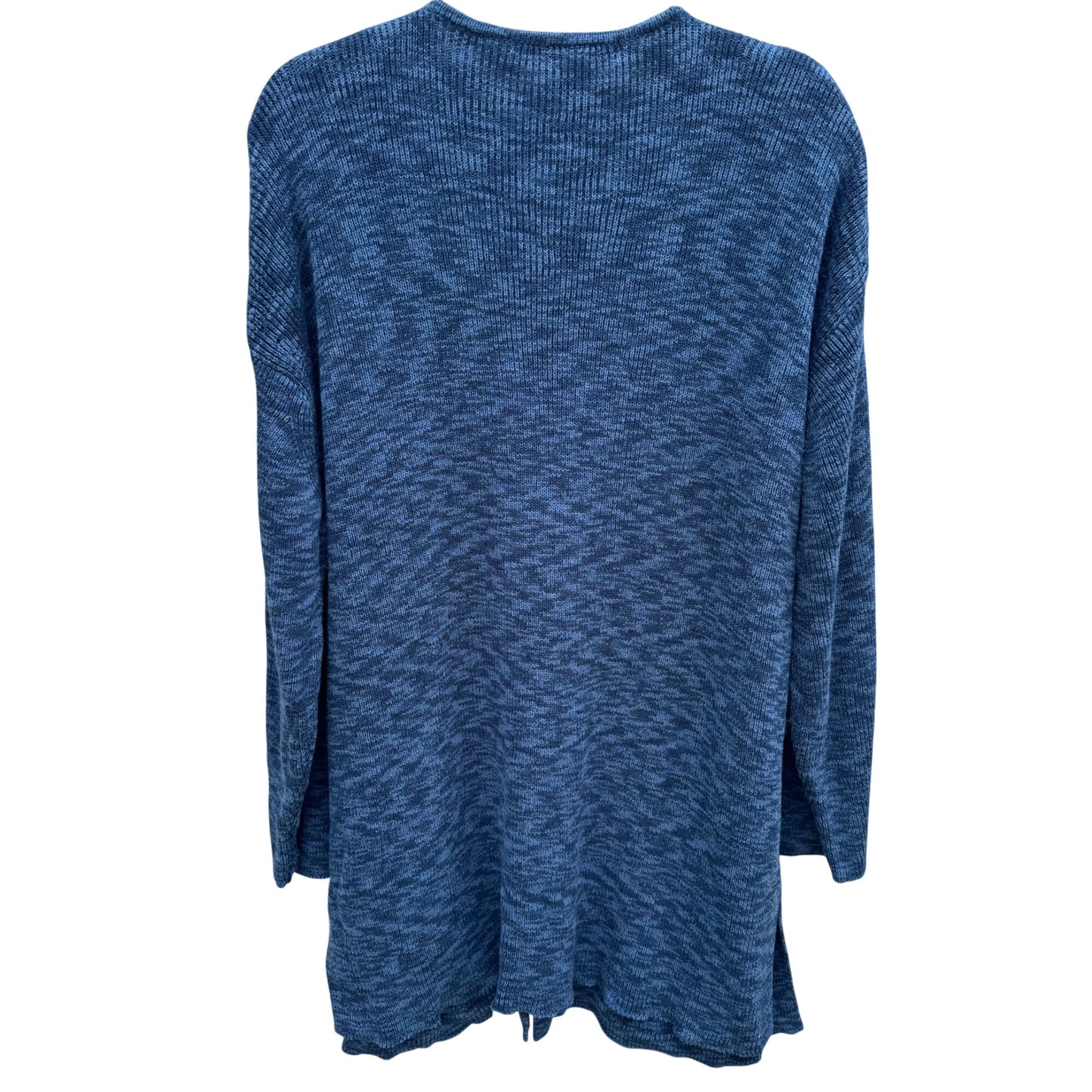 Max Studio Knitwear Womens Blue Button-Up Marled Knit V Neck Cardigan Sweater XL