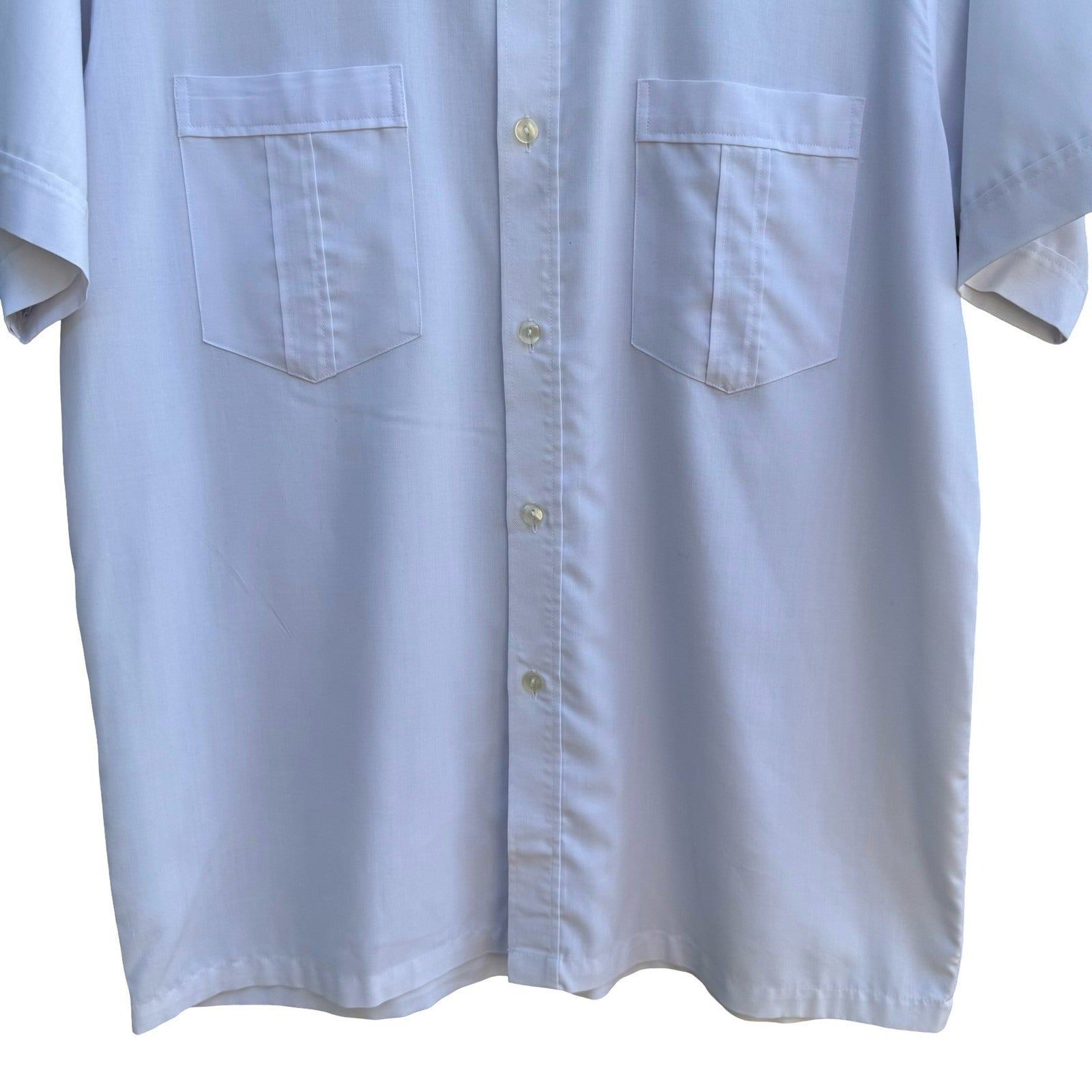 Smart Vintage 80s Minimalist Summer Coastal Utility Work Shirt White Mens m