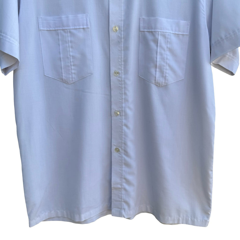 Smart Vintage 80s Minimalist Summer Coastal Utility Work Shirt White Mens m