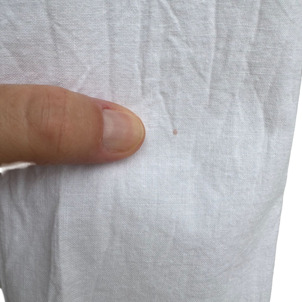 SportTimer Vintage Womens Band Collar Long Sleeve Linen Style Button-Up Shirt XL