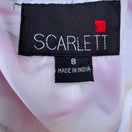 Switch Scarlett Womens 8 Floral Lily Print V-Neck Fit Flare Dress White Pink Feminine 2 image
