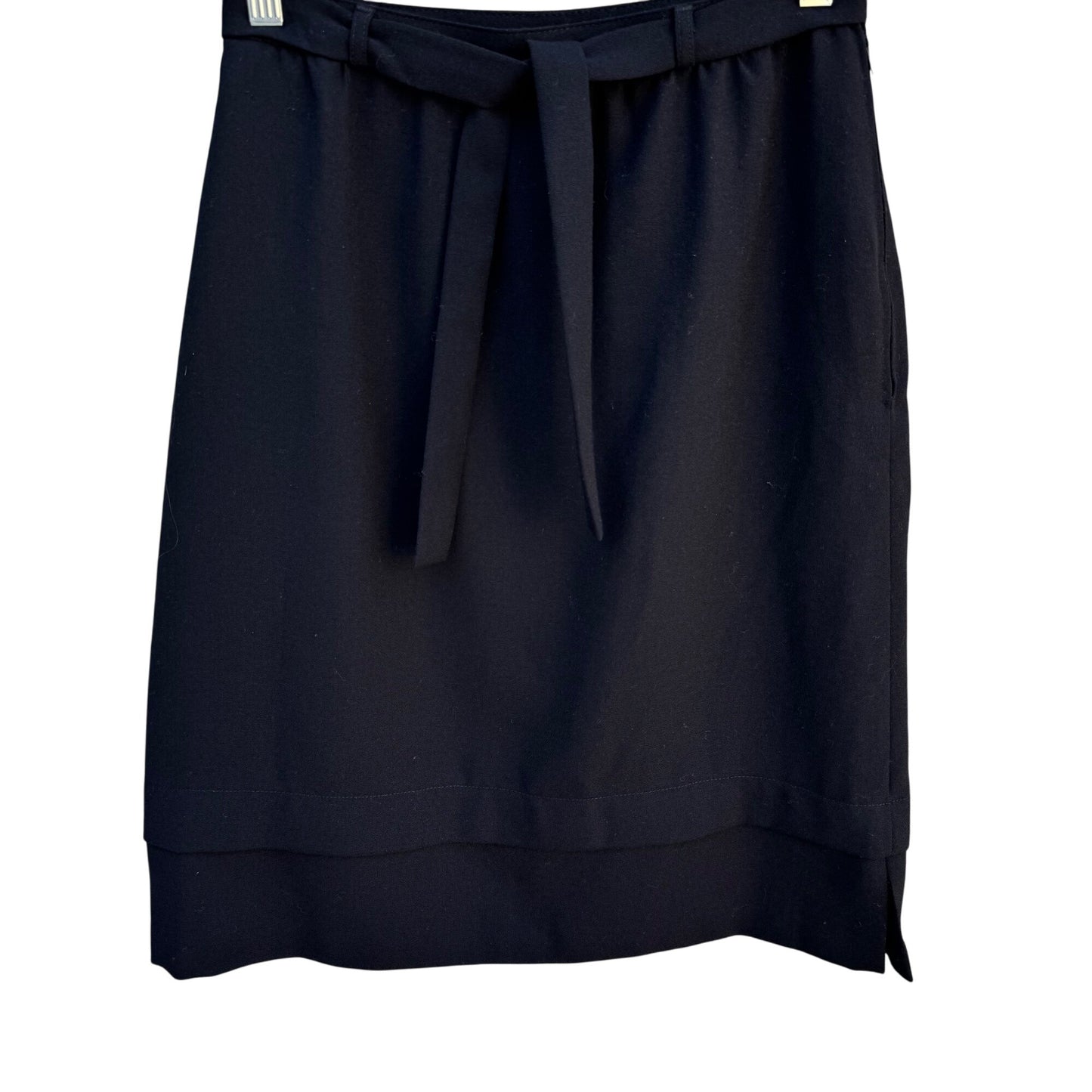 Tergal Fibres Rhône-Poulenc Womens Wool Blend Knee-Length Tie Waist Layered Skirt