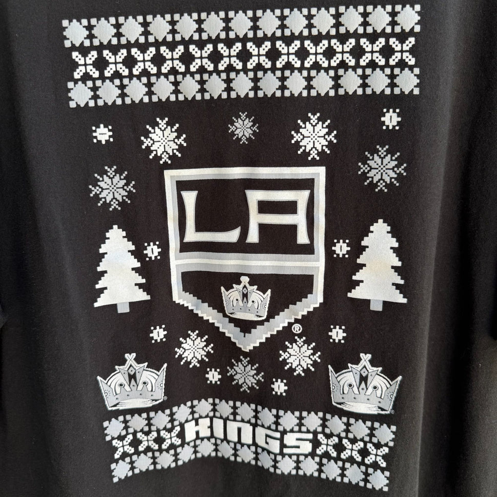 LA Kings NHL Hockey Black Ugly Christmas Sweater T-Shirt Delta Pro Weight 2XL