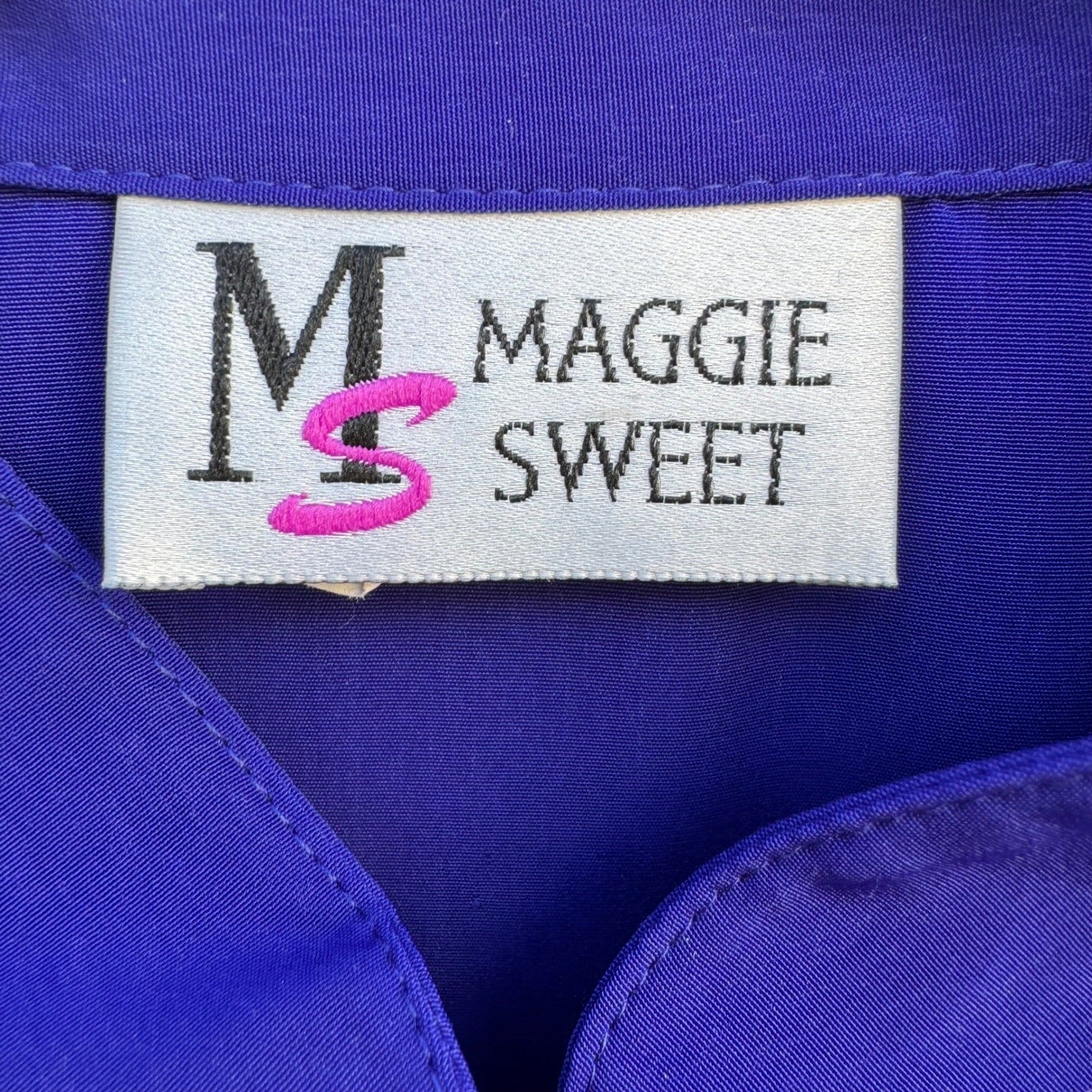 Maggie Sweet Vintage Womens Royal Blue Soutache Embroidered Tunic Pants Set 2P