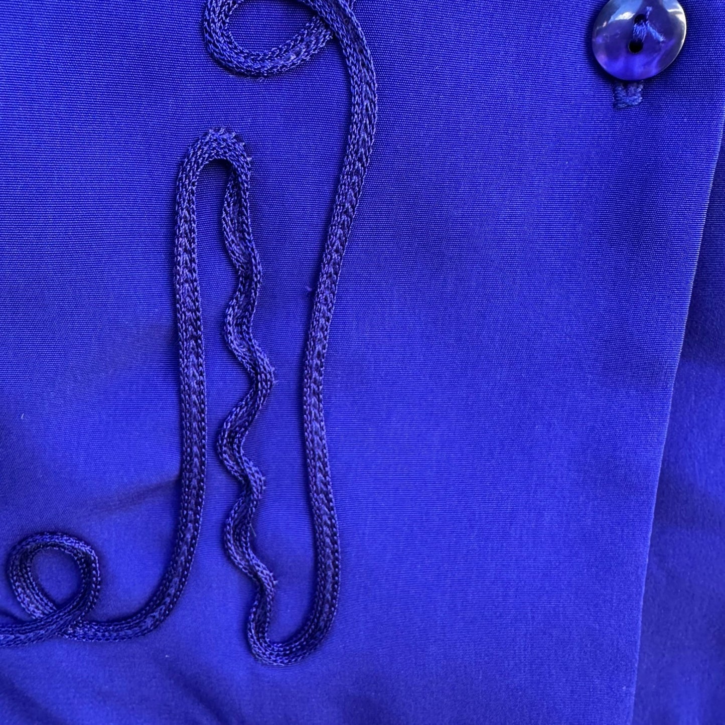 Maggie Sweet Vintage Womens Royal Blue Soutache Embroidered Tunic Pants Set 2P
