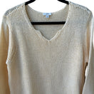 Switch J. Jill Butter Yellow Mercerized Cotton Coastal Preppy Shaker Knit Sweater XL 3 image
