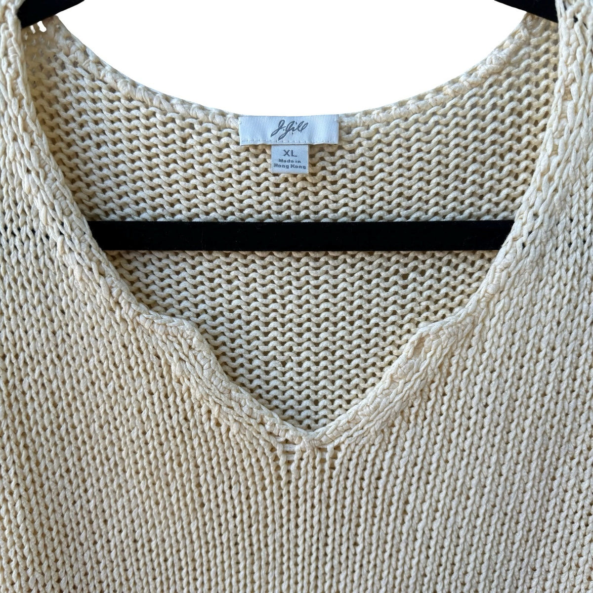 J. Jill Butter Yellow Mercerized Cotton Coastal Preppy Shaker Knit Sweater XL