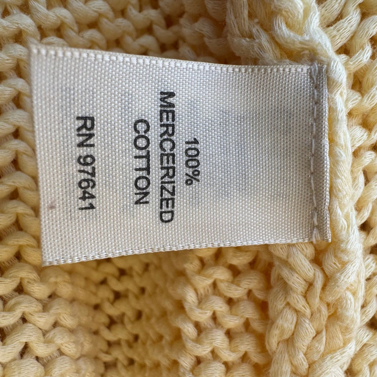 J. Jill Butter Yellow Mercerized Cotton Coastal Preppy Shaker Knit Sweater XL