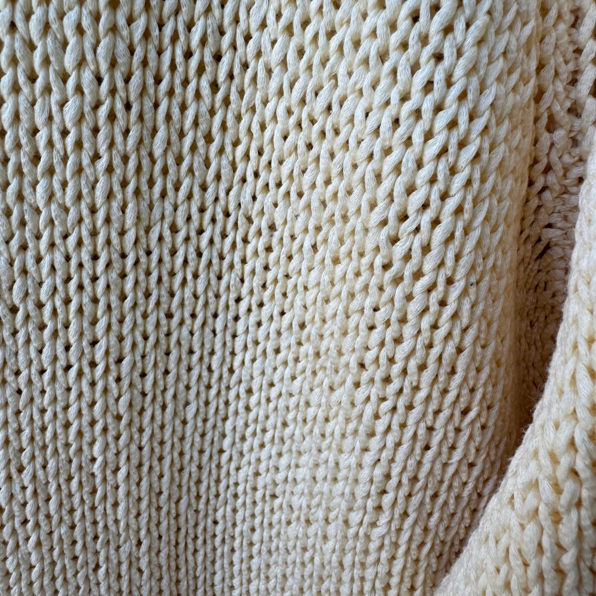 J. Jill Butter Yellow Mercerized Cotton Coastal Preppy Shaker Knit Sweater XL