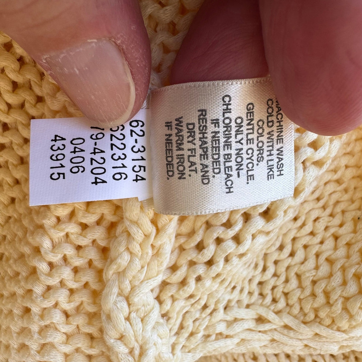 J. Jill Butter Yellow Mercerized Cotton Coastal Preppy Shaker Knit Sweater XL