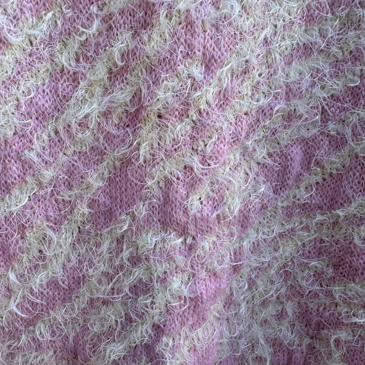 Simply Styled Vintage Y2K Coquette Fuzzy Eyelash Knit Girly Sweater Pastel Pink