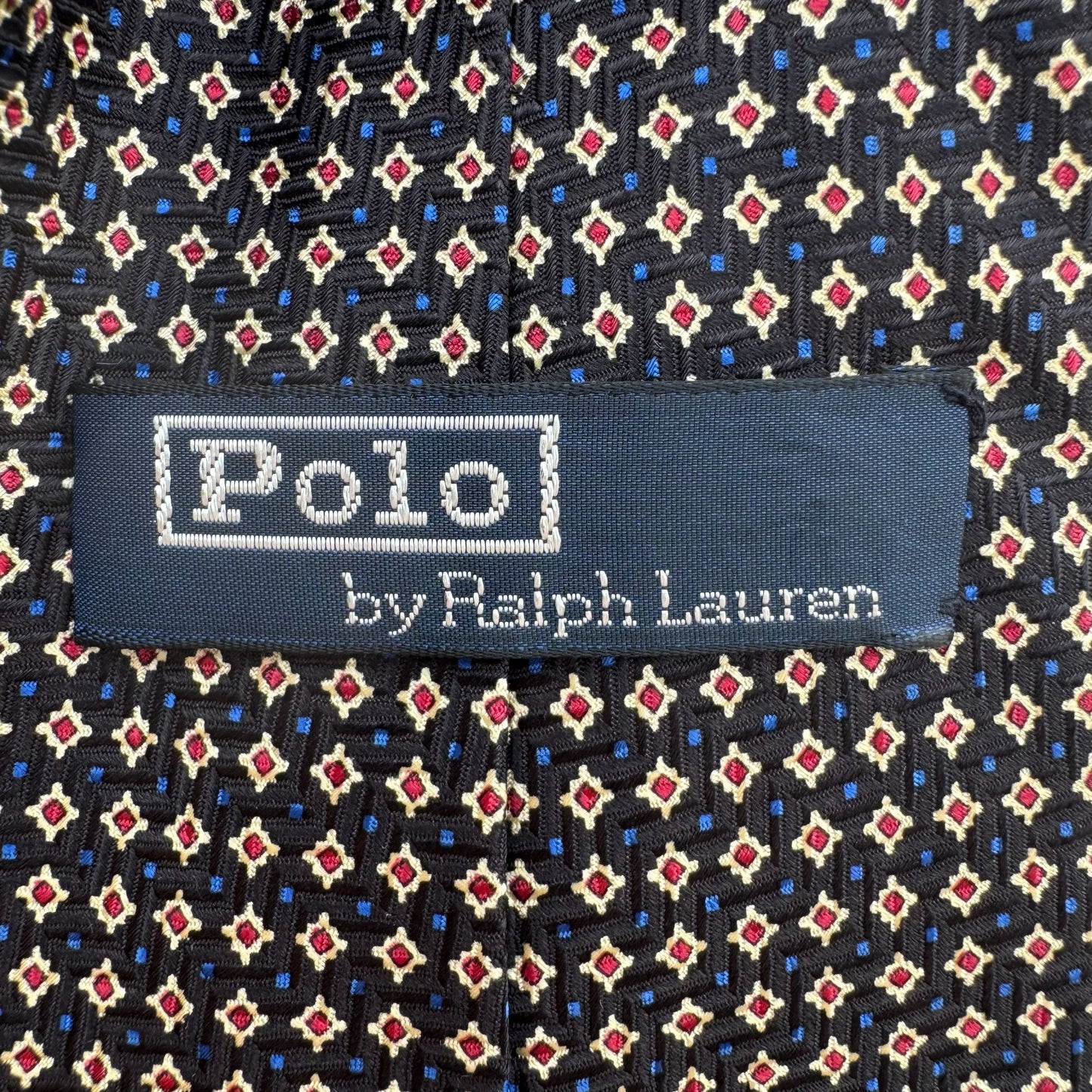 Polo Ralph Lauren Vintage 80s Mens Silk Geometric Pattern Necktie Tie OS