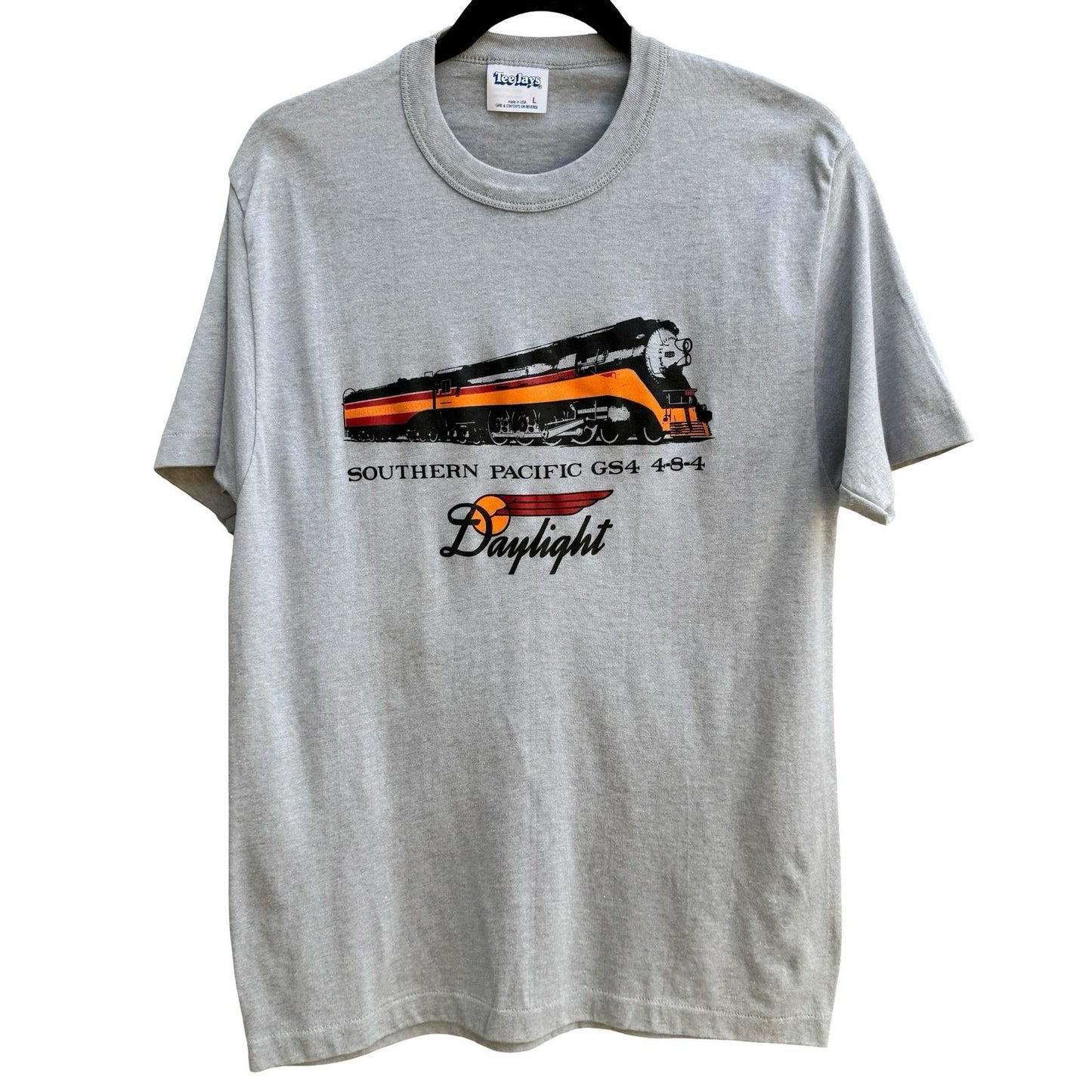 Vintage Tee Jays Southern Pacific GS4 4-8-4 Daylight Train Shirt L Americana USA
