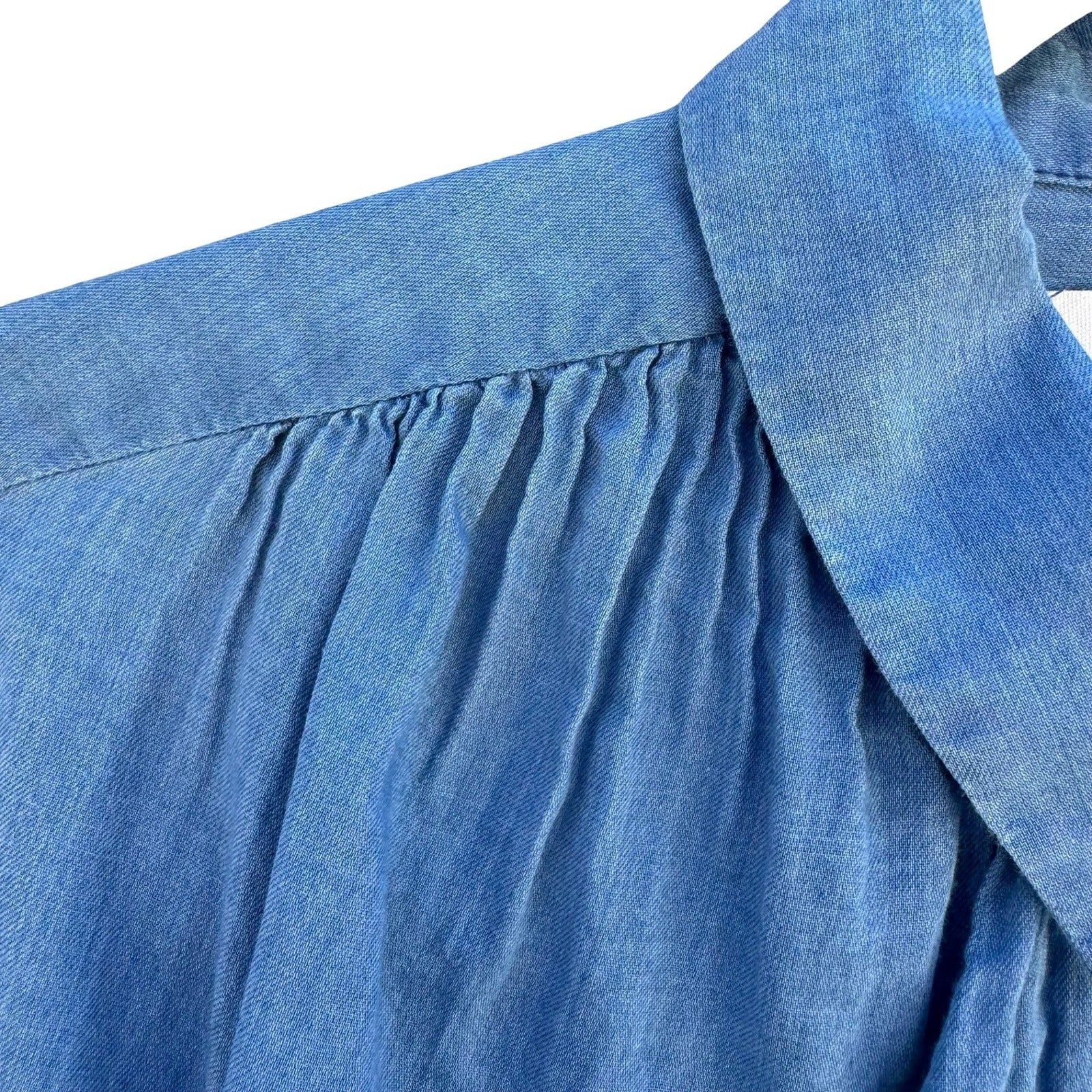 Madewell Chambray Minimalist Central Drapey Sleeve Shirt XS Coastal Oversized