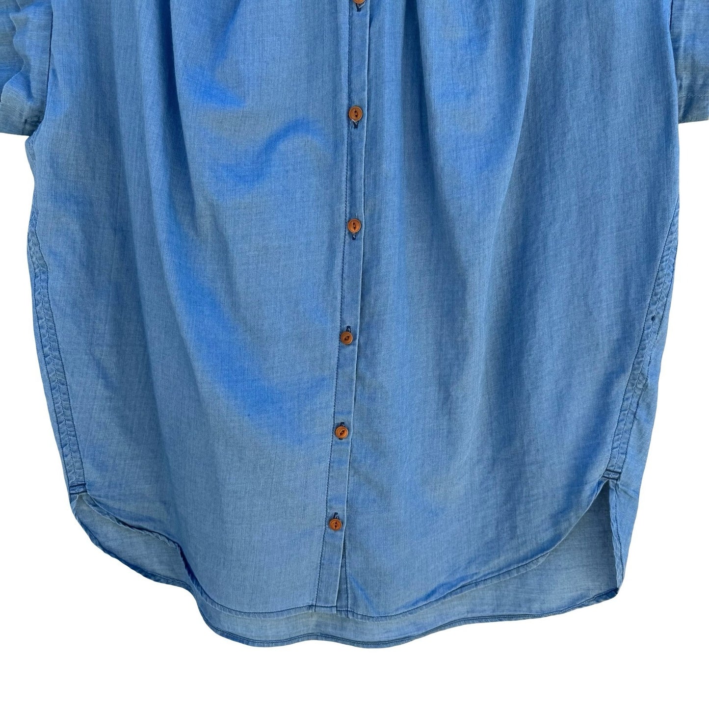 Madewell Chambray Minimalist Central Drapey Sleeve Shirt XS Coastal Oversized
