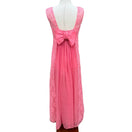 Switch Vintage Pink Floral Lace Maxi Dress Low Back Bow Chiffon Pleated Gown Sleeveless 3 image