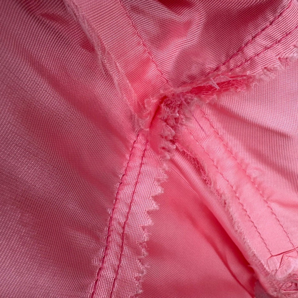 Vintage Pink Floral Lace Maxi Dress Low Back Bow Chiffon Pleated Gown Sleeveless