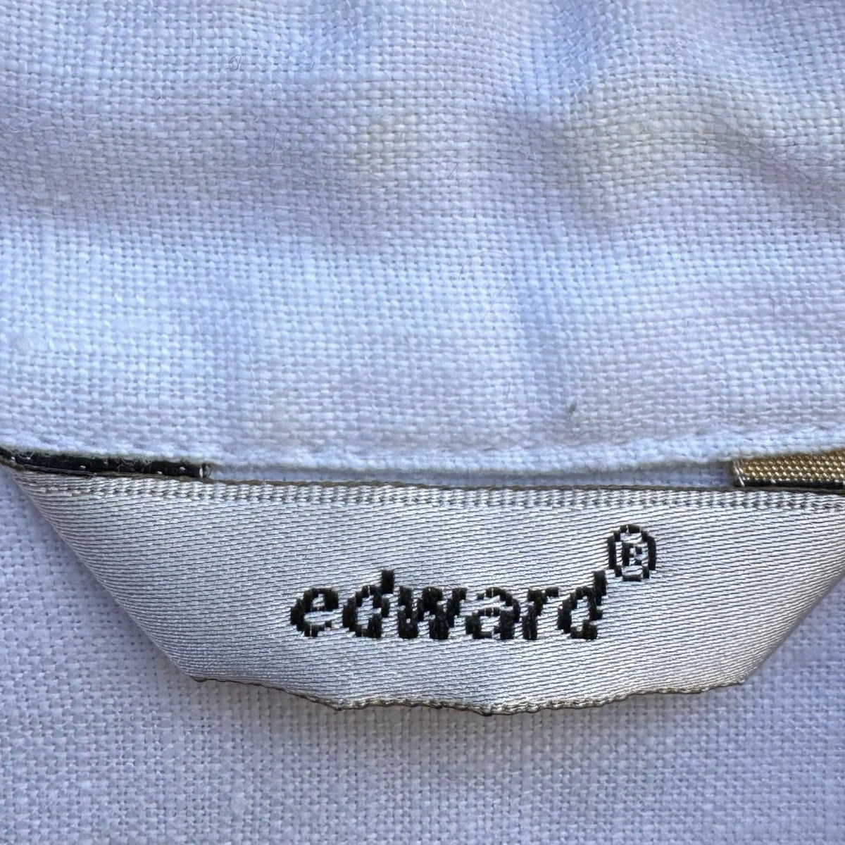 Edward Coastal Minimalist Pintuck Pleated Linen Button Up Shirt White Womens L