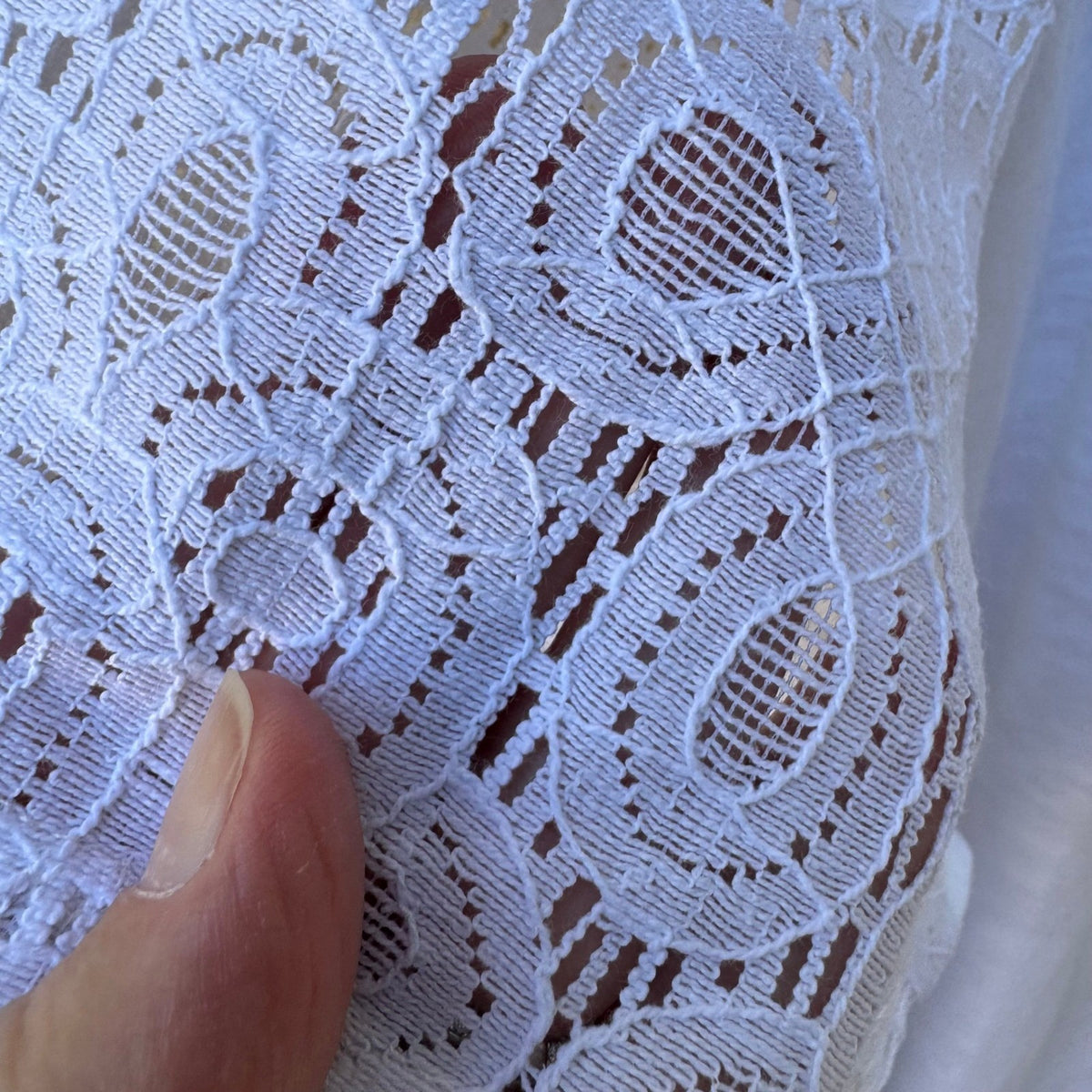 Liz Claiborne Cottagecore Feminine Lace Yoke Slub Knit Boho Top White 3X NWT