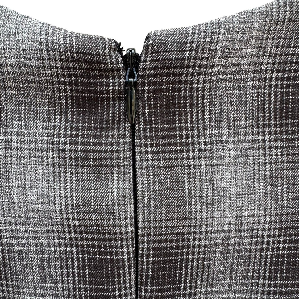 Tahari Arthur S. Levine Womens 4 Plaid Tie Waist Bell Sleeve Sheath Dress NEW