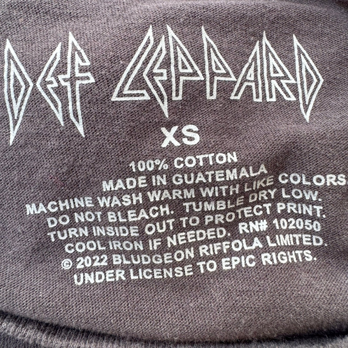 Def Leppard Graphic Leopard Logo 80s Rock Band Concert T-Shirt Black Womens XS