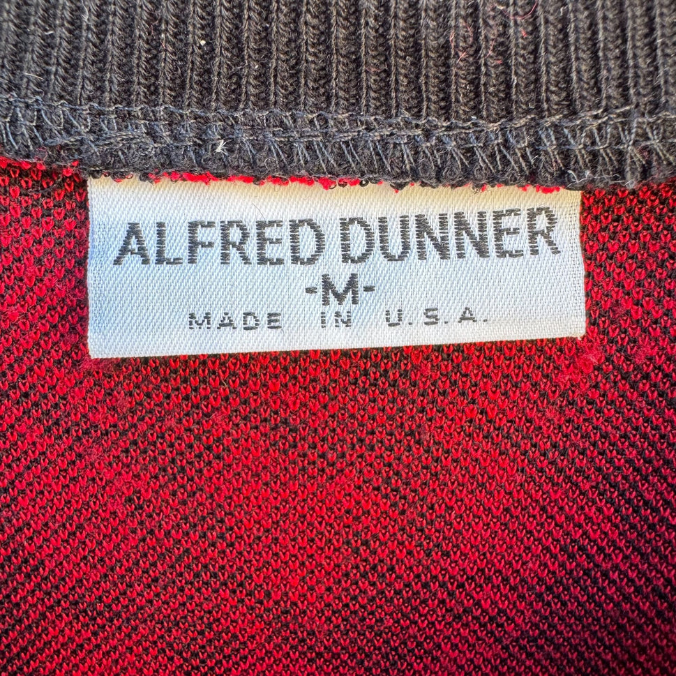 Alfred Dunner Vintage Houndstooth Preppy Polo Collar Knit Sweater Long Sleeve M