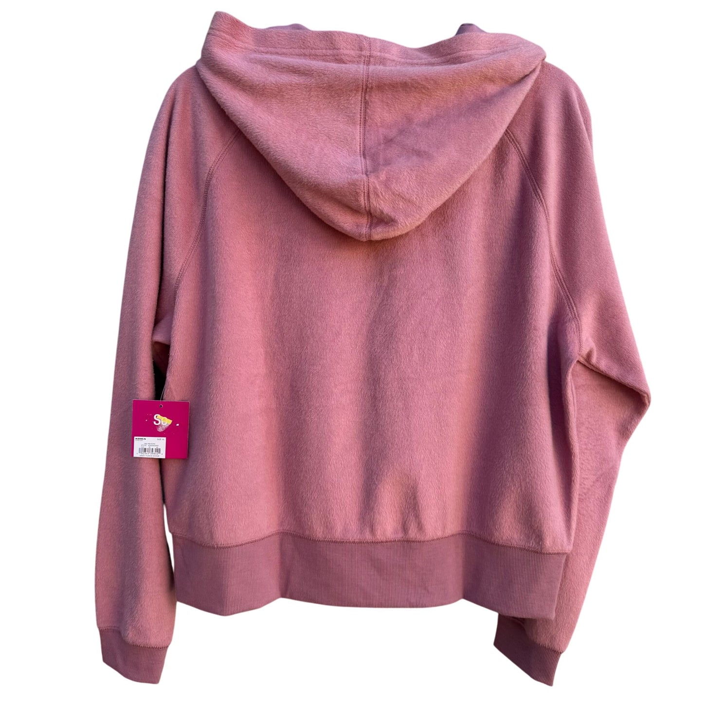 So Cozy Sweatshirt Womens Pink Minky Fleece Long Sleeve Pullover Hoodie New XL