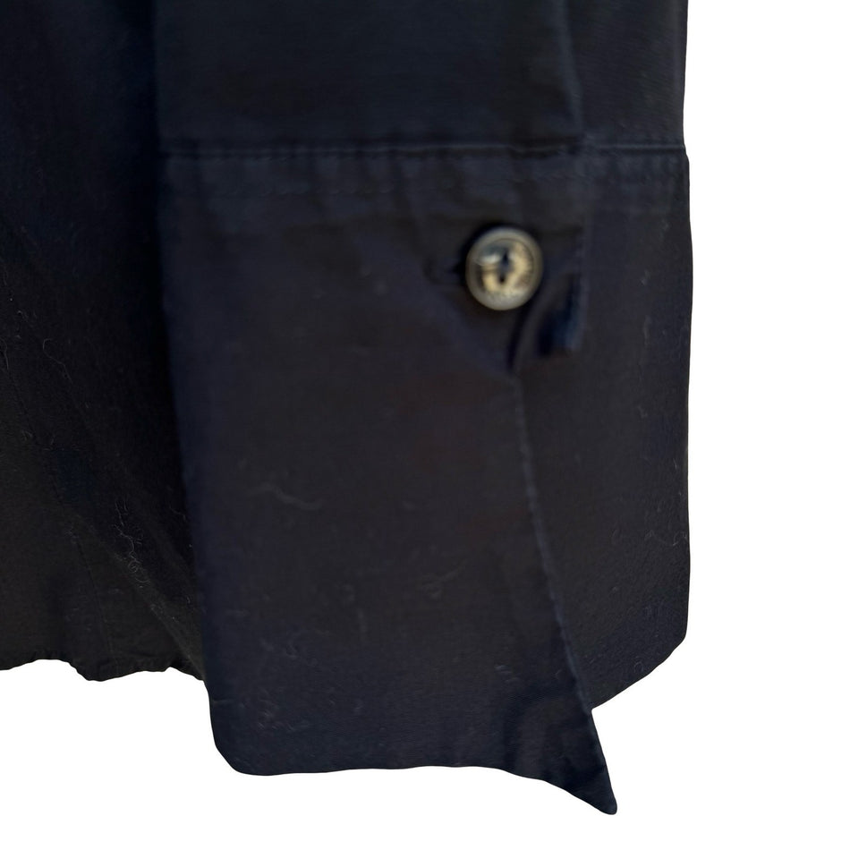 Anne Fontaine Paris Connie Black French Pima Cotton 3/4 Sleeve Minimalist Shirt